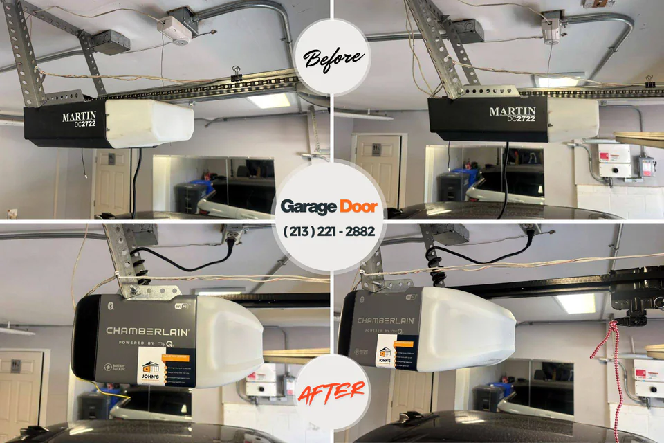 Before and after: garage door repair Keedysville, MD